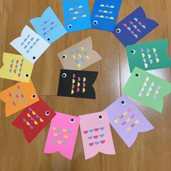 【再販26】 鯉のぼり製作キット(シール有り)8人分1セット 2枚目の画像