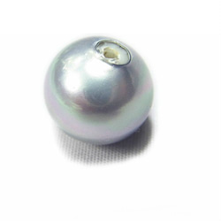 灰色10mm球形單孔優質10貝類珍珠日本製造 第1張的照片