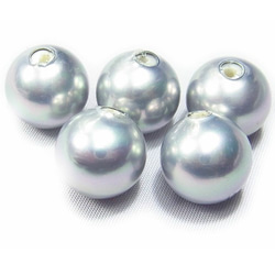 灰色10mm球形單孔優質10貝類珍珠日本製造 第2張的照片