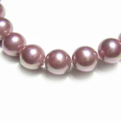 Japanese Shell Base Pearl Purple color 9mm 40cm length 第3張的照片