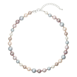 パープルグレーマルチ貝パール ショートネックレス 1枚目の画像