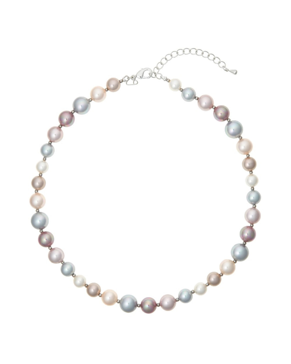 パープルグレーマルチ貝パール ショートネックレス 1枚目の画像