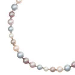 パープルグレーマルチ貝パール ショートネックレス 2枚目の画像