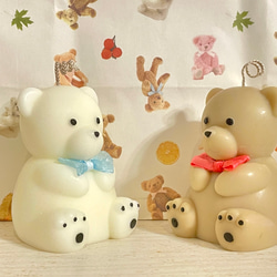 teddy bear candle♡韓国キャンドル 3枚目の画像