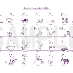 ほっこりイラストのアルファベット表【即日受取可能】 3枚目の画像