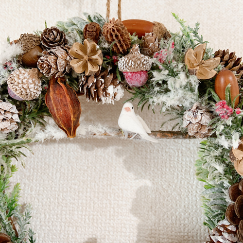 冬の森の動物たちリース｜クリスマスリース リース Shiroan Floral