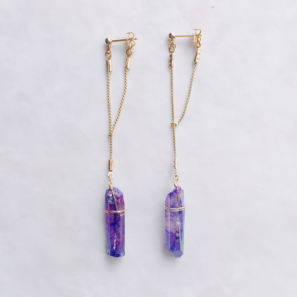 crystal  long pierce（purple blue） 1枚目の画像