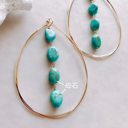 14kgf⁂turquoise hoop pierce 2枚目の画像