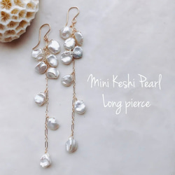 14kgf⌘Mini Keshi Pearl Long pierce 1枚目の画像