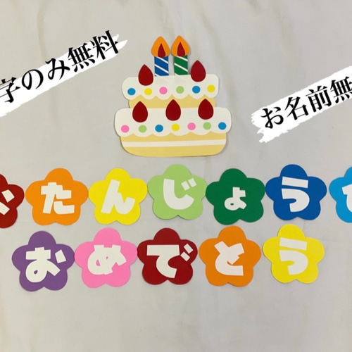 お誕生日 ケーキ おたんじょうびおめでとう 文字 壁面 もちあげ