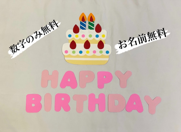 HAPPY BIRTHDAY  壁面飾りセット 2枚目の画像