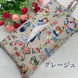 エコティッシュカバー☆マスクストッカー♪ そばかすキッズ・動物達とお花柄☆5カラー 2枚目の画像