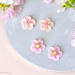 sugar  pink sakura(桜)イヤリング　(ピアスに変更できます) 受注制作 4枚目の画像
