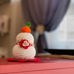 鏡餅 正月飾り 人気 ゆき糸 手編み ニット 送料無料 4枚目の画像