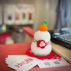 鏡餅 正月飾り 人気 ゆき糸 手編み ニット 送料無料 5枚目の画像