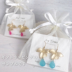 SALE!! 14kgf＊ラブラドライト×ラピスラズリのフープピアス 6枚目の画像