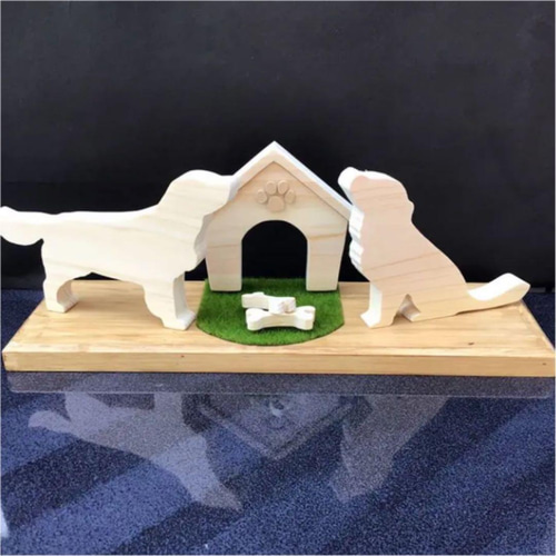 ゴールデンレトリバー 犬小屋 台付 木工ハンドメイド おもちゃ・ペット 
