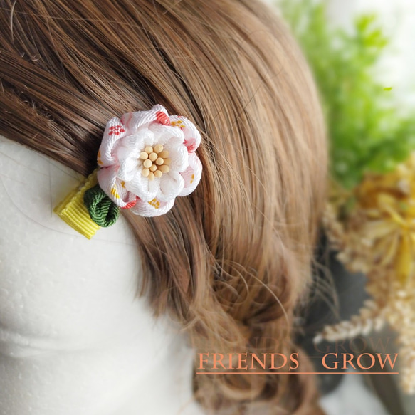 初めての髪飾りに♪桃の花ベビークリップ06 1枚目の画像