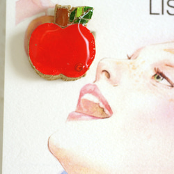 赤りんごブローチ　-白雪姫- 2枚目の画像