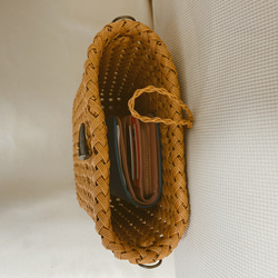 エコクラフト 肩掛けポシェット(テラコッタ)かごバッグ 5枚目の画像