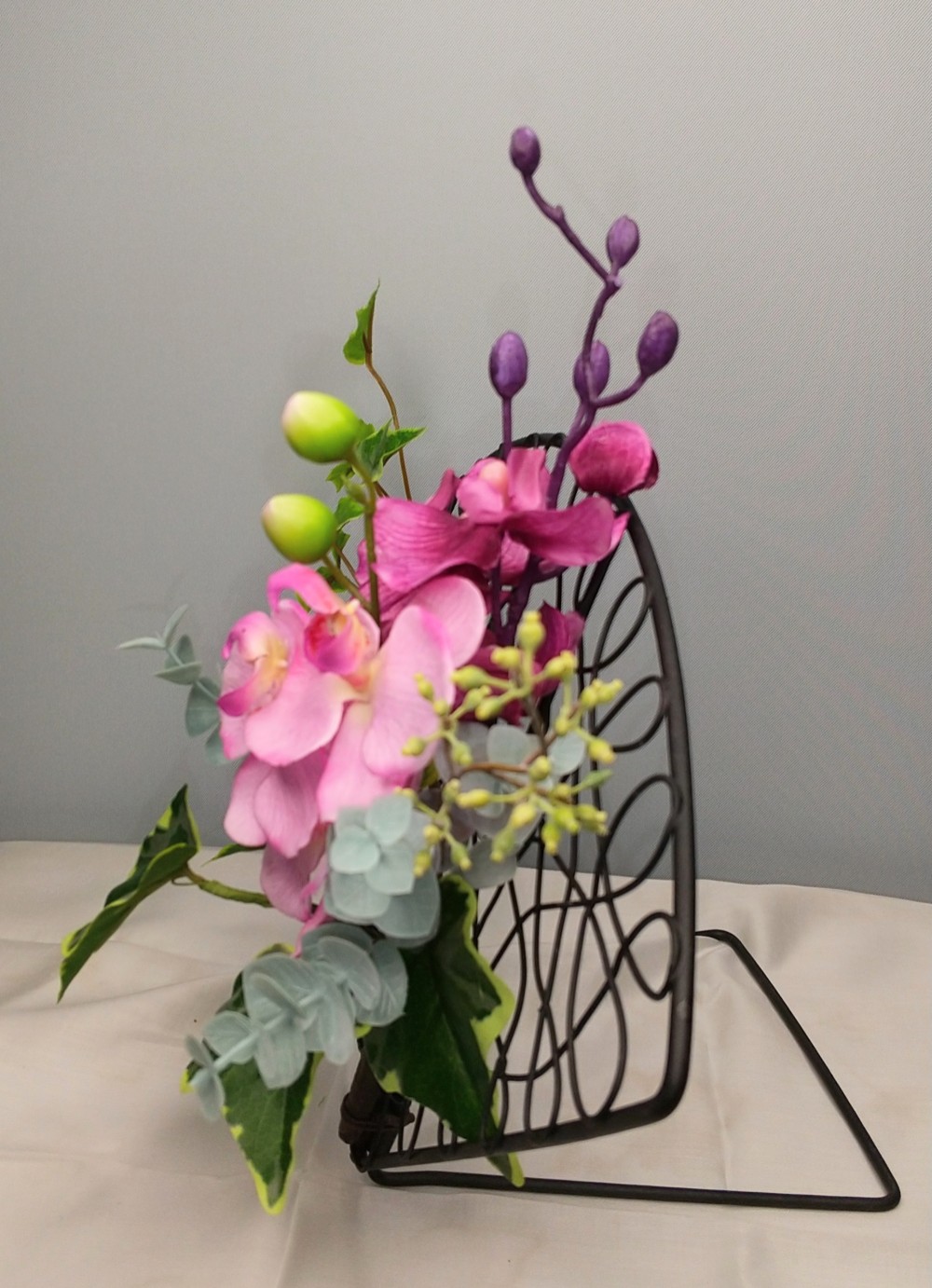 【受注作成】アーティフィシャルフラワー   扇形モダンインテリアアート