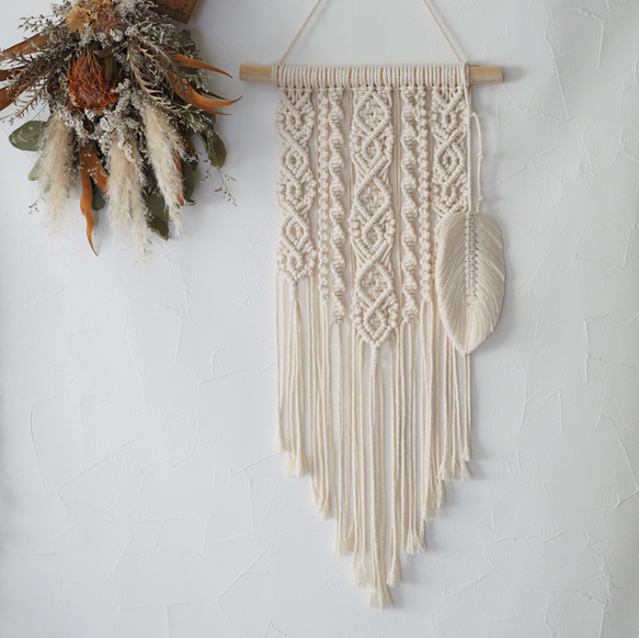 受注制作】マクラメタペストリー m-51 タペストリー・壁掛け leimy