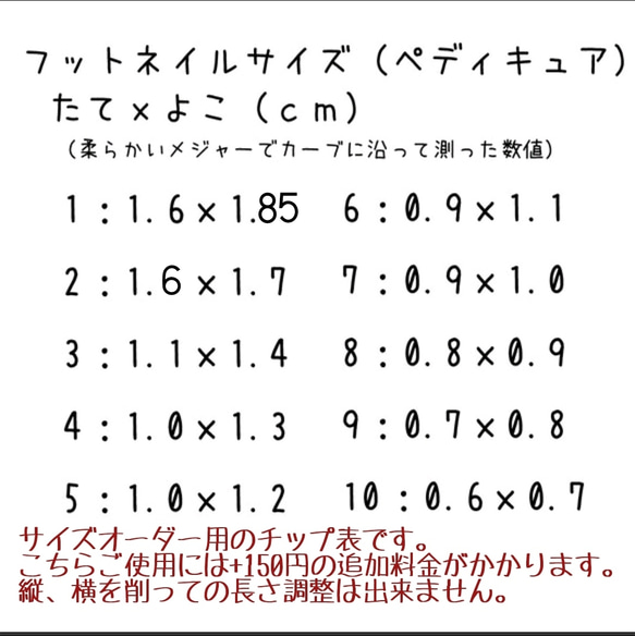 サイズ確認用 ネイルチップ10枚 5枚目の画像