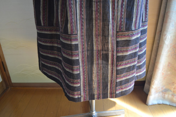 着物リメイク　木綿ギャザースカート　Ｊ-24 3枚目の画像
