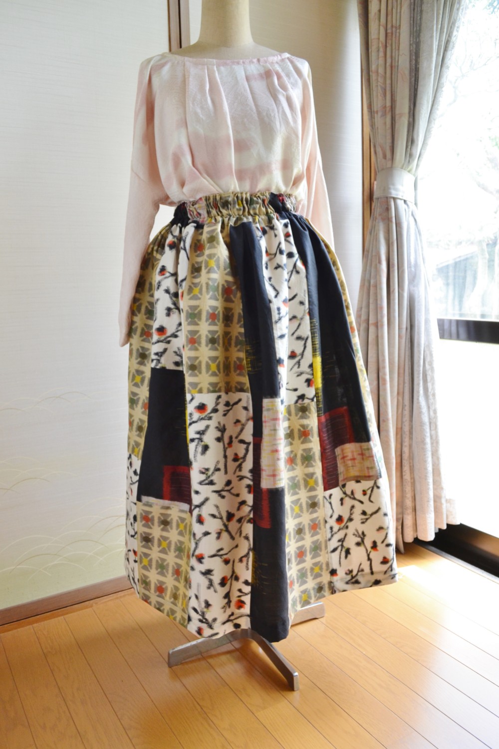 着物リメイク　楽しいパッチワーク　Ｊ-22