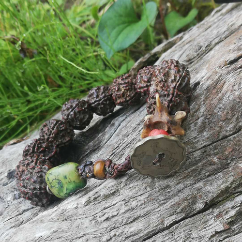 アンティークのルドラクシャ オールドターコイズ コラル ブレスレット