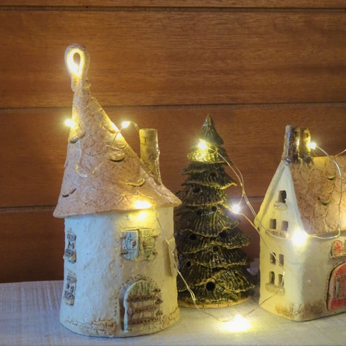 陶器のランプシェード 冬の夜 クリスマスツリー stm323 通販 12969602