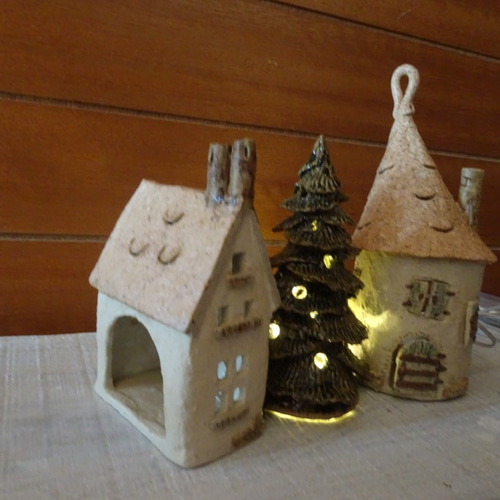 陶器のランプシェード 冬の夜 クリスマスツリー stm323 通販 12969602