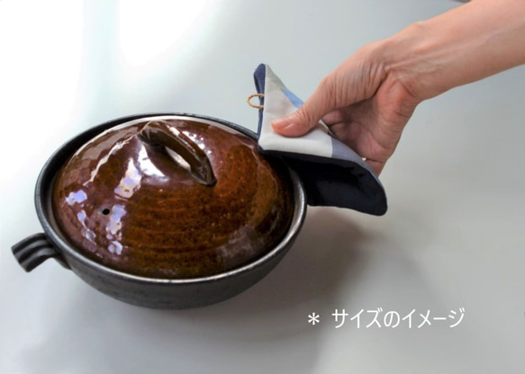 リネン　鍋つかみ　手のひらサイズ　へたれにくい　鍋敷き　暮らしの道具 6枚目の画像