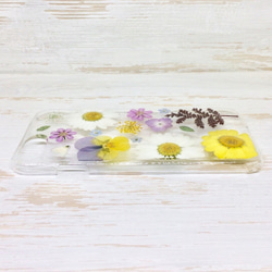 【送料無料】押し花iPhoneケース＊ナチュラルガーデン＊綺麗で可愛い本物のお花のハンドメイドスマホケース 3枚目の画像
