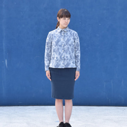 camouflage jacquard bansyuori ladies shirt　迷彩ジャガードシャツ 1枚目の画像