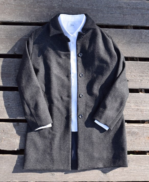 SALE. unisex wool melton coat 2枚目の画像