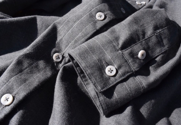 ¥3000-OFF黒板 wool/cotton  shirt  onepiece シャツワンピース 5枚目の画像