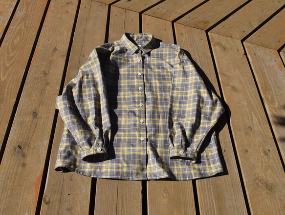 ¥2000-OFF 木漏れ日　bansyuori cotton wide shirt コットン　ワイドシャツ 1枚目の画像