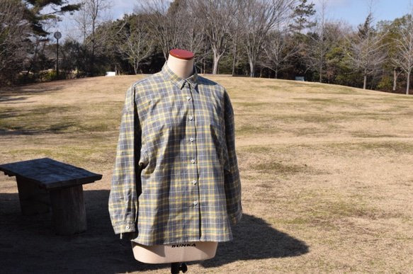 ¥2000-OFF 木漏れ日　bansyuori cotton wide shirt コットン　ワイドシャツ 4枚目の画像