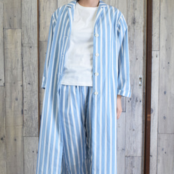 ¥4000-off ladies shirt coat bansyuori ストライプ　シャツコート 2枚目の画像