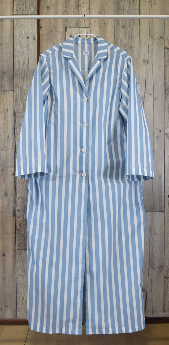 ¥4000-off ladies shirt coat bansyuori ストライプ　シャツコート 3枚目の画像