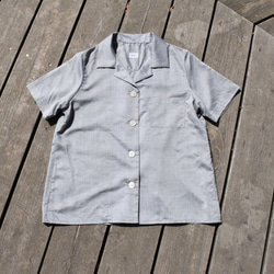 1枚限定　播州織　bansyuori cotton 　リラックス　リゾートワイドシャツ 1枚目の画像