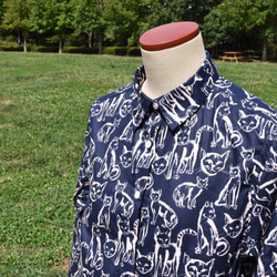 『Nyanco』shirt onepiece 播州織　シャツワンピース 5枚目の画像