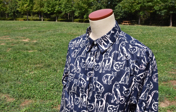 『Nyanco』shirt onepiece 播州織　シャツワンピース 5枚目の画像