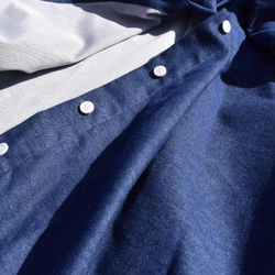 新色『warm blue』 shirt onepiece 　播州織　シャツワンピース 2枚目の画像