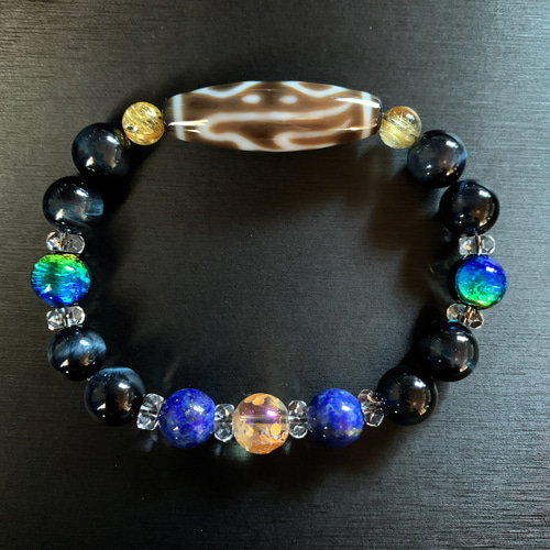 ☆選べる仏龍眼梵字天珠ブレスレット(全8種)☆ 仕事運 金運 魔除け