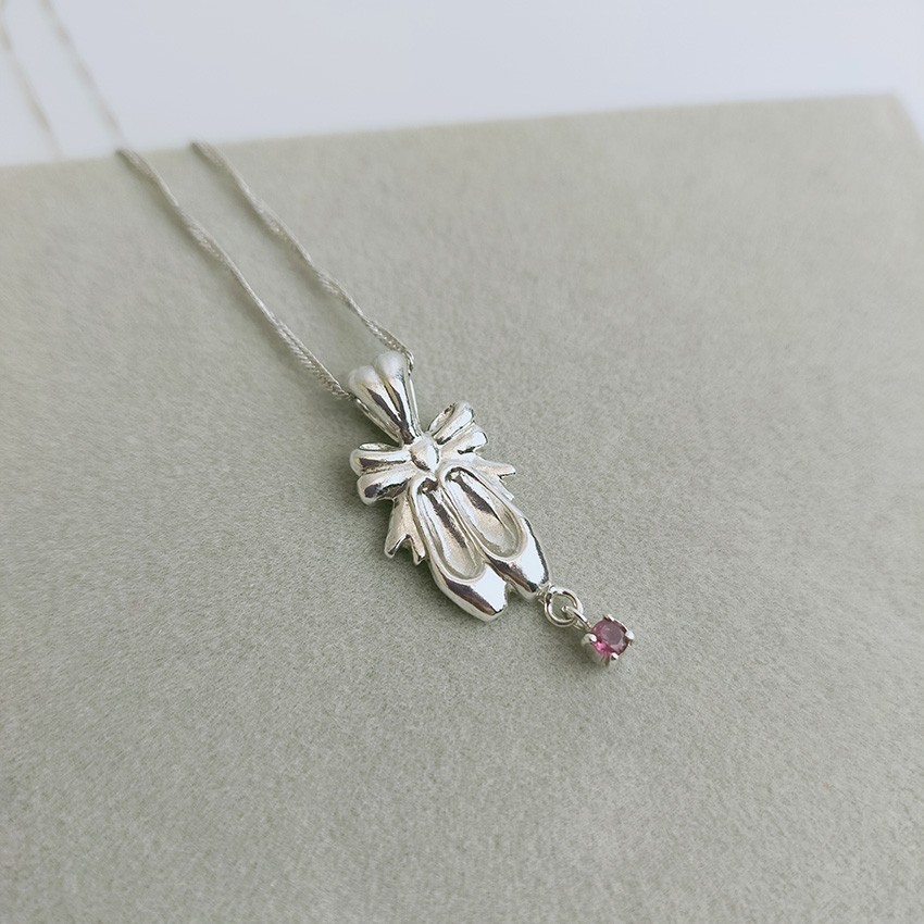トゥシューズ  【ピンクトルマリン】シルバーペンダント