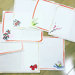 お正月祝箸袋3点＆敷紙3枚セット/3 Chopstick bags & Papermats for New Year's 2枚目の画像