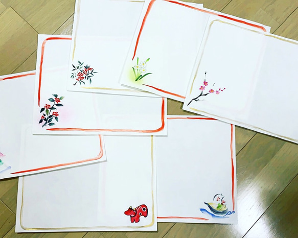 お正月祝箸袋3点＆敷紙3枚セット/3 Chopstick bags & Papermats for New Year's 2枚目の画像