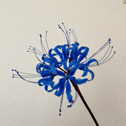 彼岸花のかんざし　曼珠沙華の一本簪 青 2枚目の画像